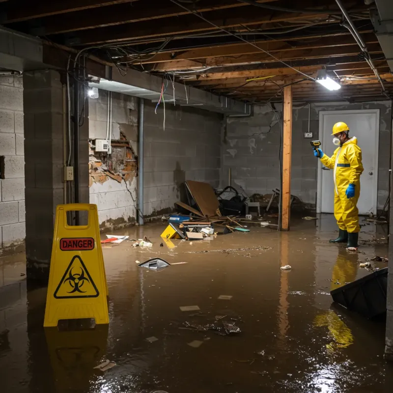 Flooded Basement Electrical Hazard in Turlock, CA Property