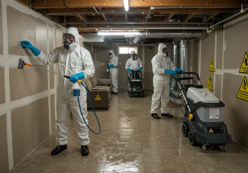 Basement Moisture Removal and Structural Drying process in Turlock, CA